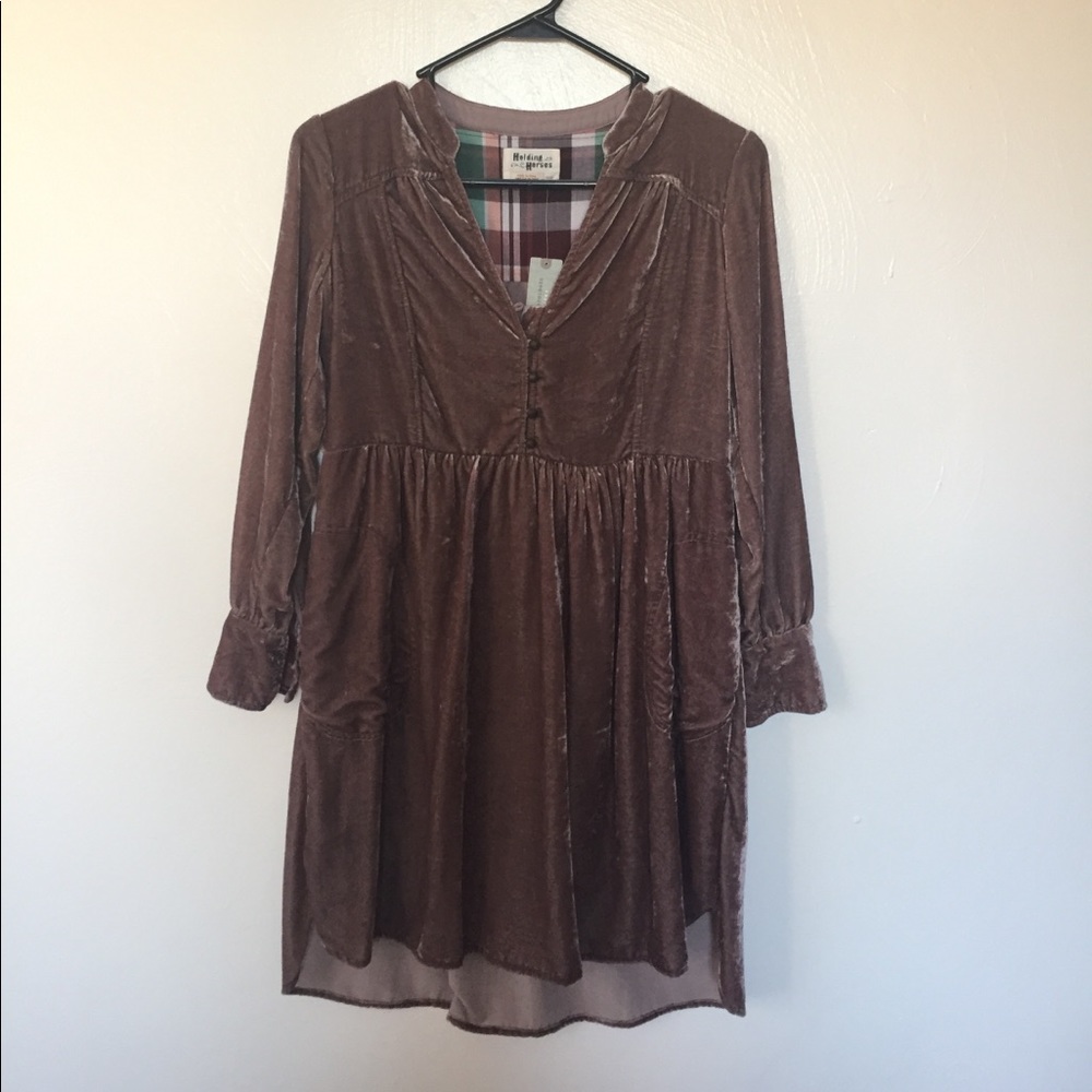 Anthropologie Holding Horses Velvet Dress